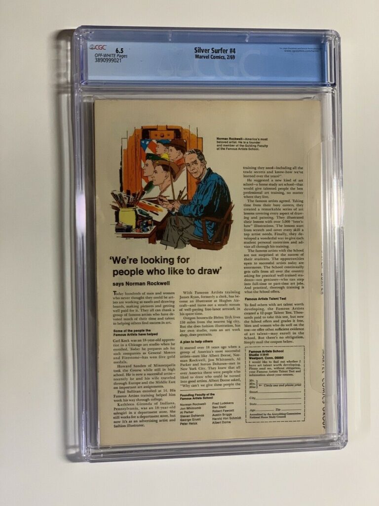 silver surfer 4 CGC 6.5 off white pages Marvel 1969